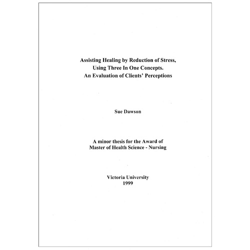 Assisting Healing by Stress Reduction (Thesis)