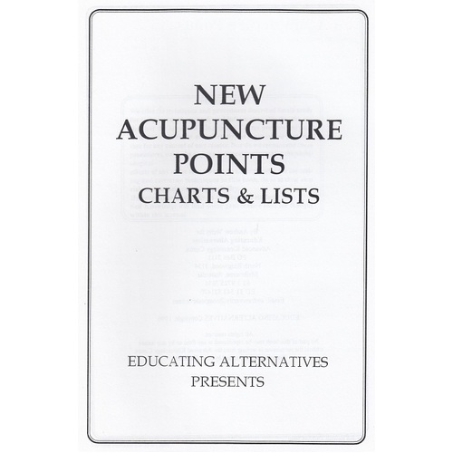 New Acupuncture Points Charts & Lists